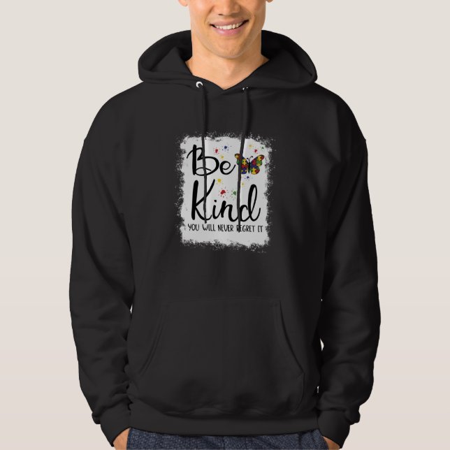 Be Kind Autism Awareness In April We Wear Blue For Hoodie (Framsida)