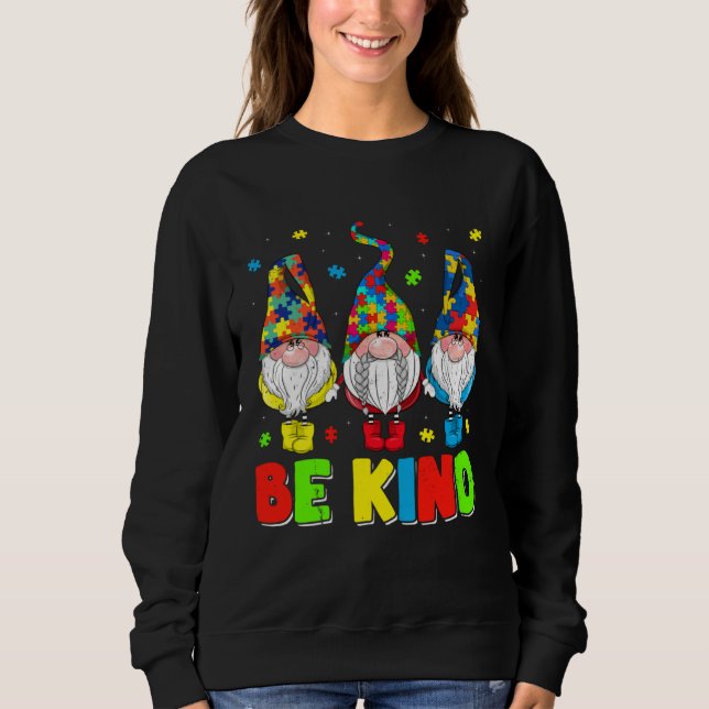 Be Kind Autism Awareness Month Cute Gnomes Men Wom T Shirt (Framsida)