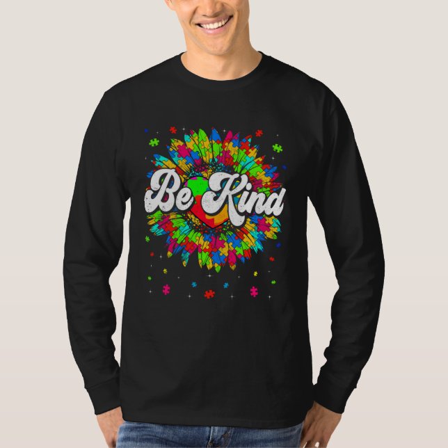 Be Kind Autism Awareness Month Cute Gnomes Men Wom T Shirt (Framsida)