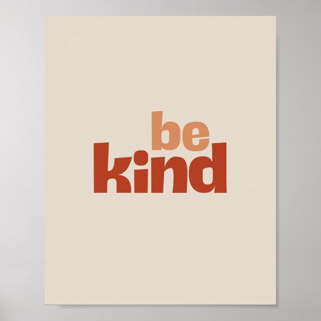 Be Kind – Boho Typography Art Poster (Framsidan)