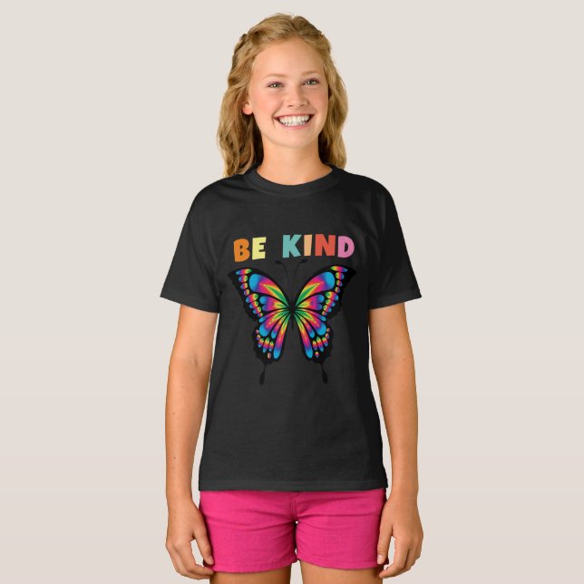 BE KIND BUTTERFLYGIRLS T-SHIRT (Hel framsida)