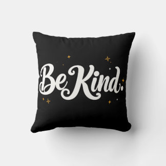 "Be Kind" Calligraphy Tee - Minimalist Black T-shi Kudde
