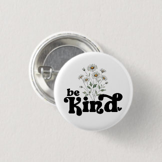 Be Kind Daisy – Minimalist Black Typography Floral Knapp
