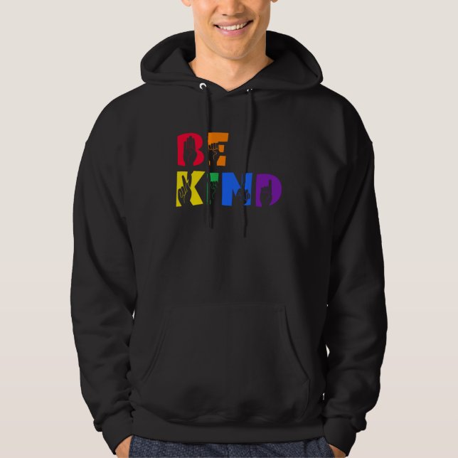 Be Kind Deaf Pride Hoodie (Framsida)