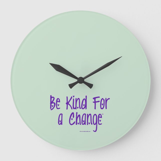 Be Kind For Change™ Safirgrön Väggklocka (Framsida)