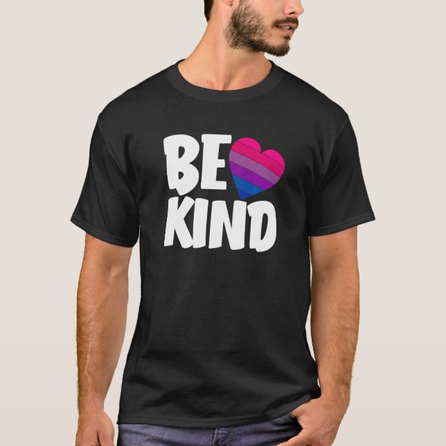 Be Kind Funny Bi Pride Flag Bisexual Premium T Shirt (Framsida)