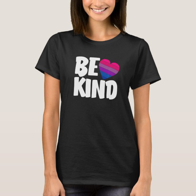 Be Kind Funny Bi Pride Flag Bisexual Premium T Shirt (Framsida)