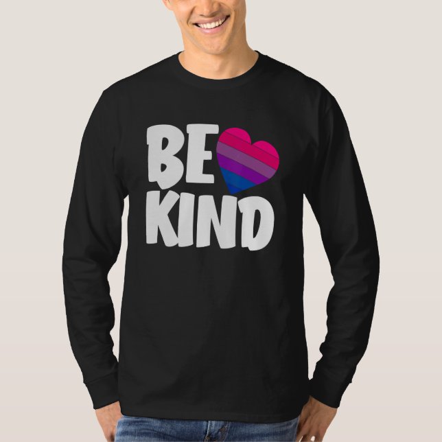 Be Kind Funny Bi Pride Flag Bisexual T Shirt (Framsida)