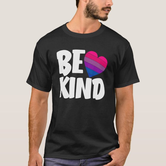 Be Kind Funny Bi Pride Flag Bisexual T Shirt (Framsida)