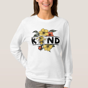 BE KIND Humla & Blommigt Positivt meddelande T Shirt