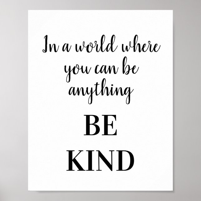 BE KIND inspirationell motivation, typografi Poster (Framsidan)