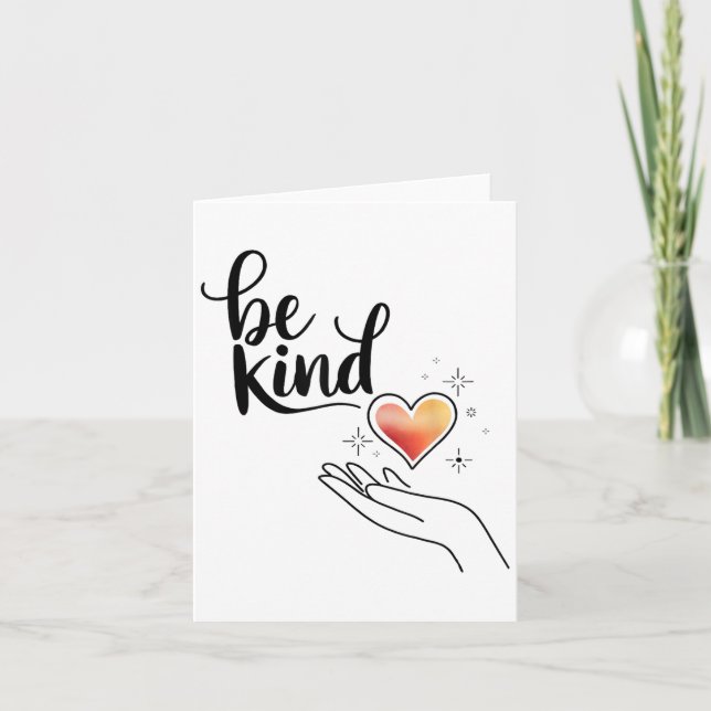 Be Kind Insrational Quote Sitive Motivational  Kort (Framsida)