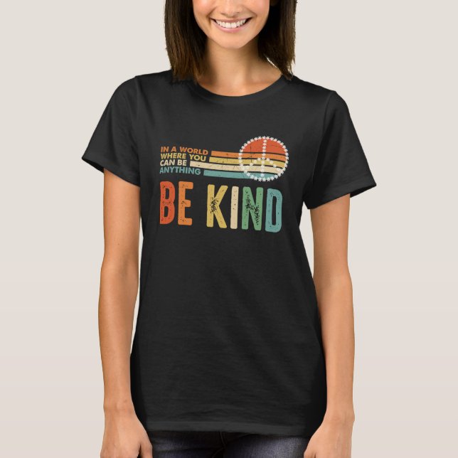 Be Kind Kindness Autism Peace Sign Tie Dye Spread  T Shirt (Framsida)