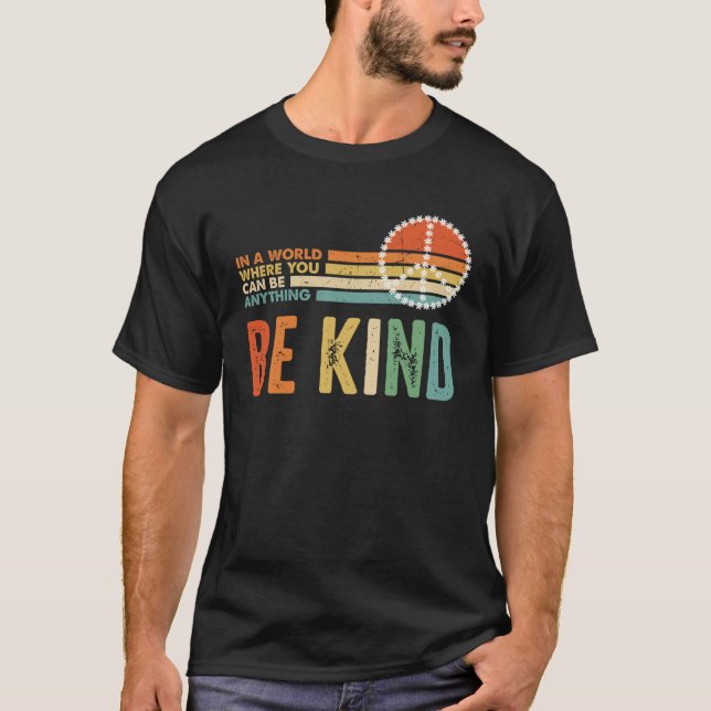 Be Kind Kindness Autism Peace Sign Tie Dye Spread  T Shirt (Framsida)