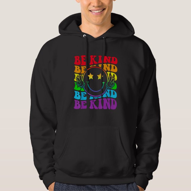 Be Kind LGBT Pride Month Gay Right Funny Smile Hap Hoodie (Framsida)