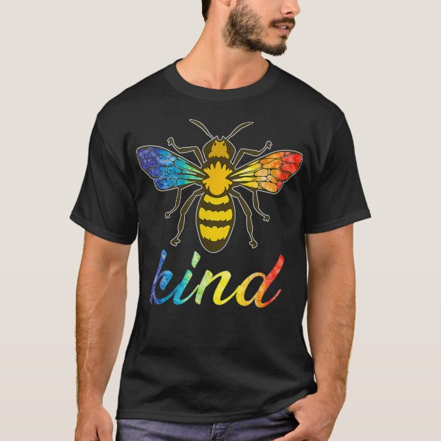 Be Kind LGBTQ Ally Bee Kindness  T Shirt (Framsida)