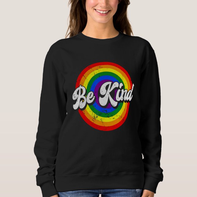 Be Kind LGBTQ Gay Pride Month LGBT Flag Men Women T Shirt (Framsida)