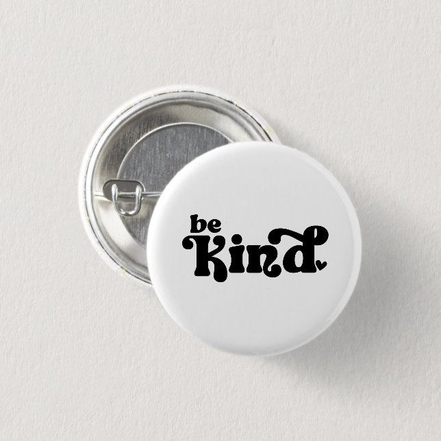 Be Kind Minimalist  – Bold Black Kindness Knapp (Framsida & baksida)