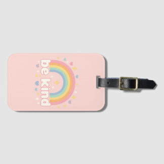 Be Kind – Rainbow Pastel Positivity Bagagebricka