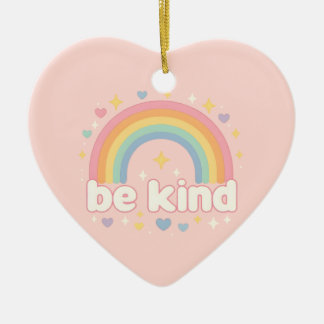 Be Kind – Rainbow Pastel Positivity Julgransprydnad Keramik