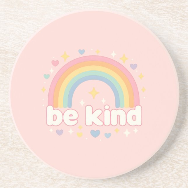 Be Kind – Rainbow Pastel Positivity Underlägg (Framsidan)