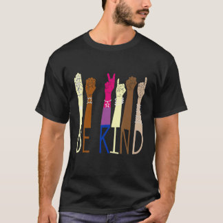 Be Kind Sign Language Hand Talking LGBT Bisexual P T Shirt