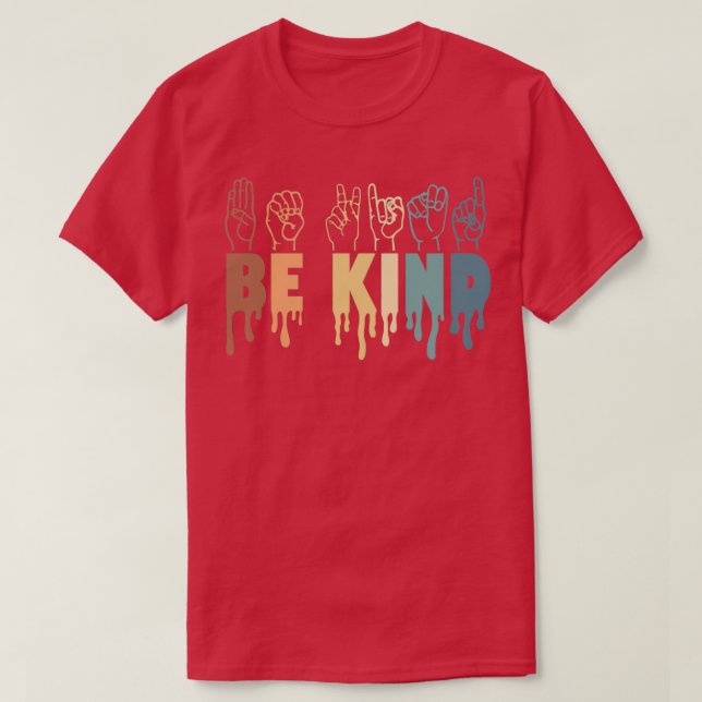 Be Kind Sign Language Hand Talking Teachers Interp T Shirt (Design framsida)