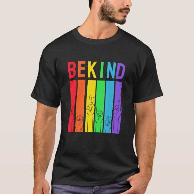 Be Kind Sign Language Hand Talking Teachers Interp T Shirt (Framsida)