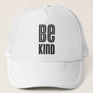 BE KIND - svartvitt med minimal djärvhet motiverin Truckerkeps