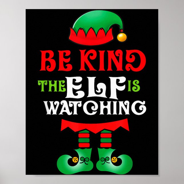 Be Kind Teacher Elf Christmas Anti Bullying Kindne Poster (Framsidan)
