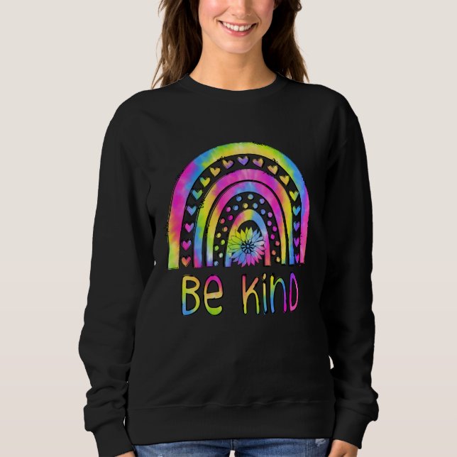 Be Kind Tie Dye Rainbow Choose Kindness Autism Awa T Shirt (Framsida)
