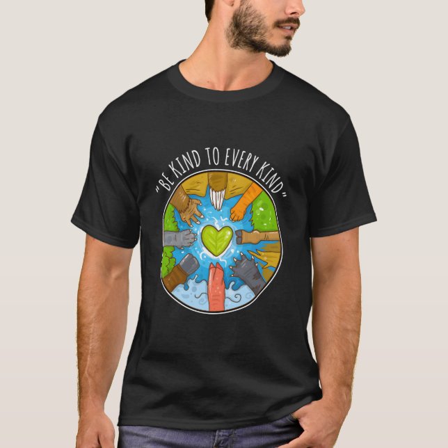 Be Kind To Every Kind For Vegetarians Vegan T Shirt (Framsida)