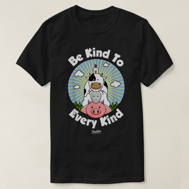 Be Kind To Every Kind Vegan Vegetarian  T Shirt (Design framsida)