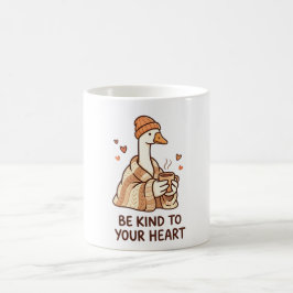 Be Kind to Your Heart – Cute Goose Cozy Coffee Mug Kaffemugg
