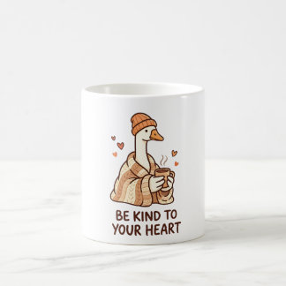 Be Kind to Your Heart – Cute Goose Cozy Coffee Mug Kaffemugg