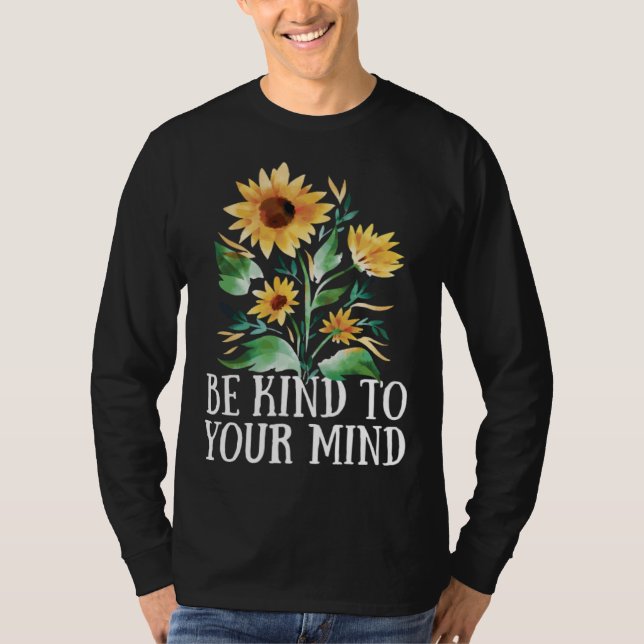 Be Kind to your Mind Vanilla Girls Aesthetics T Shirt (Framsida)