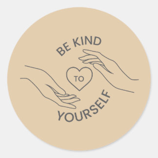 Be Kind to Yourself | Gentle Reminder Line Sticker Runt Klistermärke