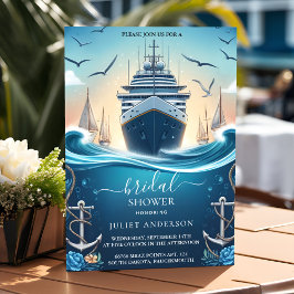 Be Knot Boat Frakt Navy Blue Nautical Möhippa Inbjudningar