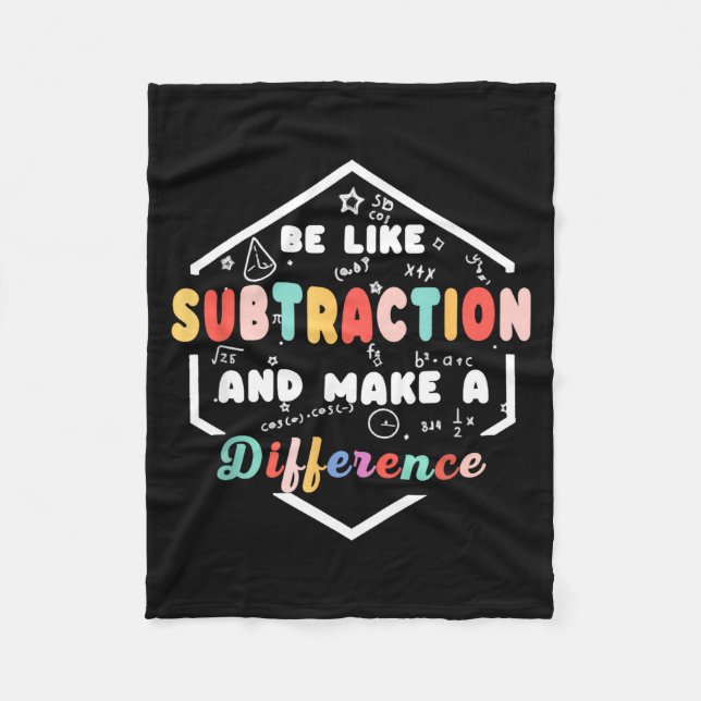 Be Like Subtraction Math Quote Chalkboard Teacher  Fleecefilt (Framsidan)