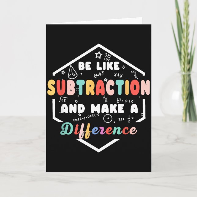 Be Like Subtraction Math Quote Chalkboard Teacher  Kort (Framsida)