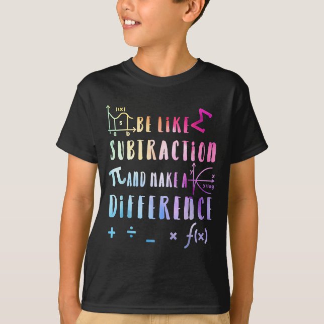 Be Like Subtraction Math Quote For Teachers Studen T Shirt (Framsida)