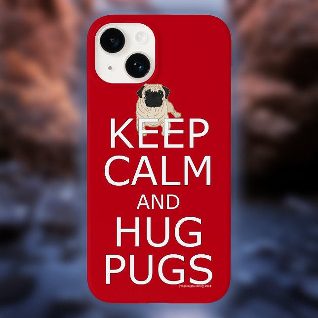 Be lugn krama pugs hundälskare (Keep Calm Hug Pugs Case-Mate iPhone Case)