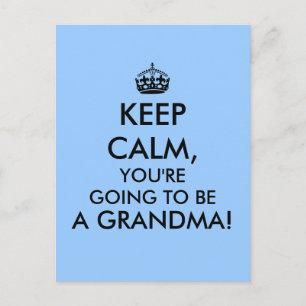 Be lugn mormor Postkort graviditetsannonsering Meddelande Vykort