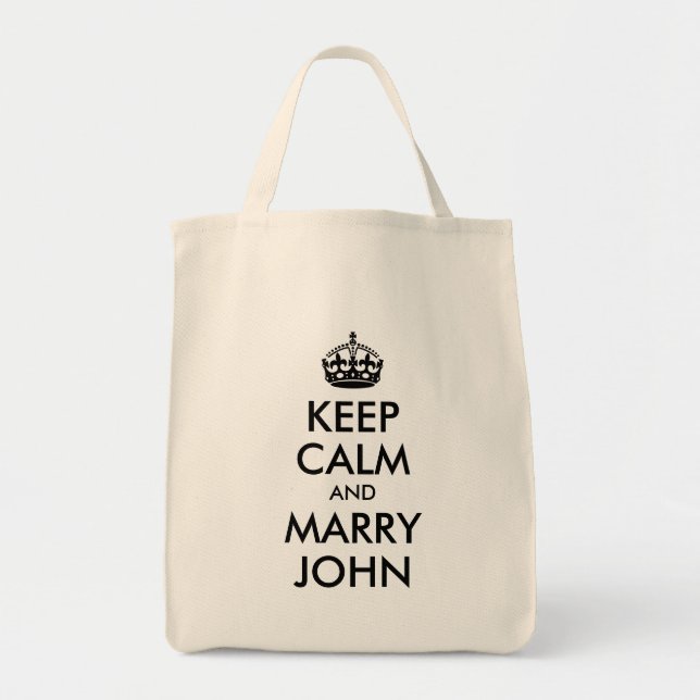 Be lugn och gift dig med John Bag Tygkasse (Framsidan)