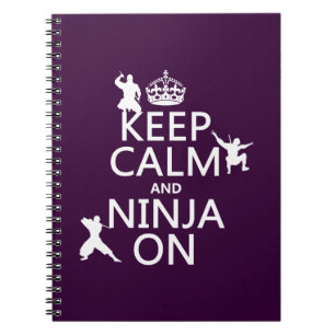 Be lugn och Ninja på (i valfri färg) Anteckningsbok Med Spiral