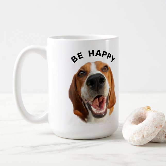 Be Lycklig Beagle Kaffemugg (Med munk)