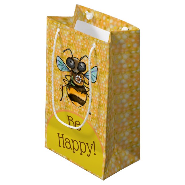 Be Lycklig den ärade honeybee (Framsidan Vinklad)