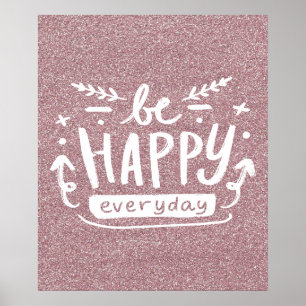 BE LYCKLIG EVERYDAY Quote Poster