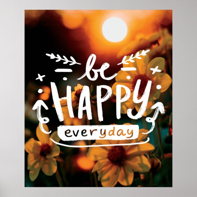 BE LYCKLIG EVERYDAY Quote Poster (Framsidan)
