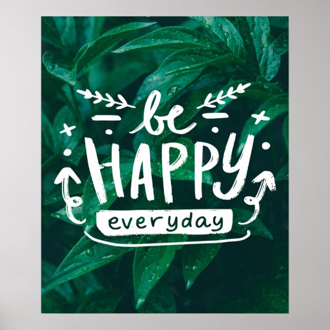 BE LYCKLIG EVERYDAY Quote Poster (Framsidan)